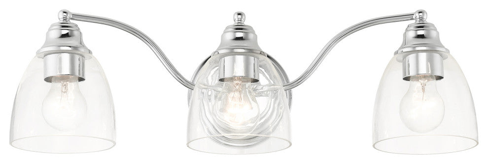Polished Chrome Transitional, Colonial, Vanity Sconce