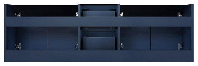 Geneva Transitional Navy Blue 60" Double Vanity with 60" Led Mirror, no Top