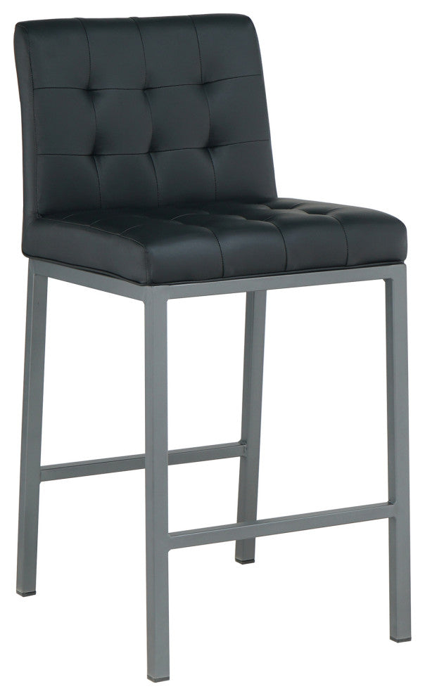 2-set Foam Modern Design Dining Chair, Metal Legs, Black Pu