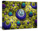 Yellow Fractal Exotic Planet, Oversized Abstract Canvas Art Print, 60x40