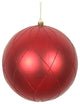 Vickerman N170603D 4" Red Matte And Glitter Swirl Ball Ornament, 4 Per Box