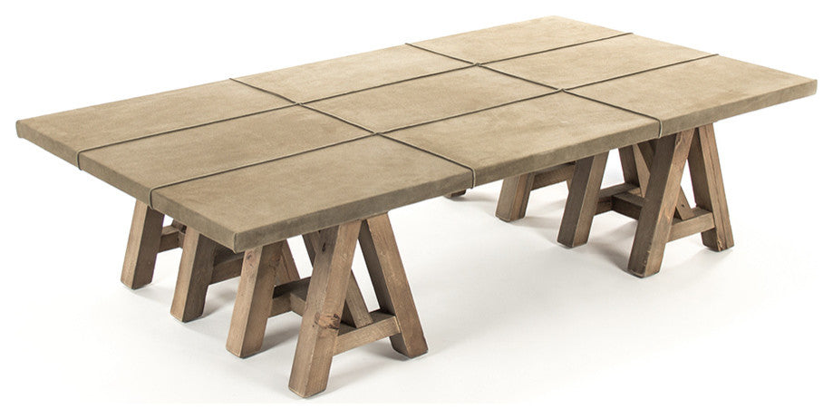Zoey French Country Rustic Farmhouse Wood Coffee Table