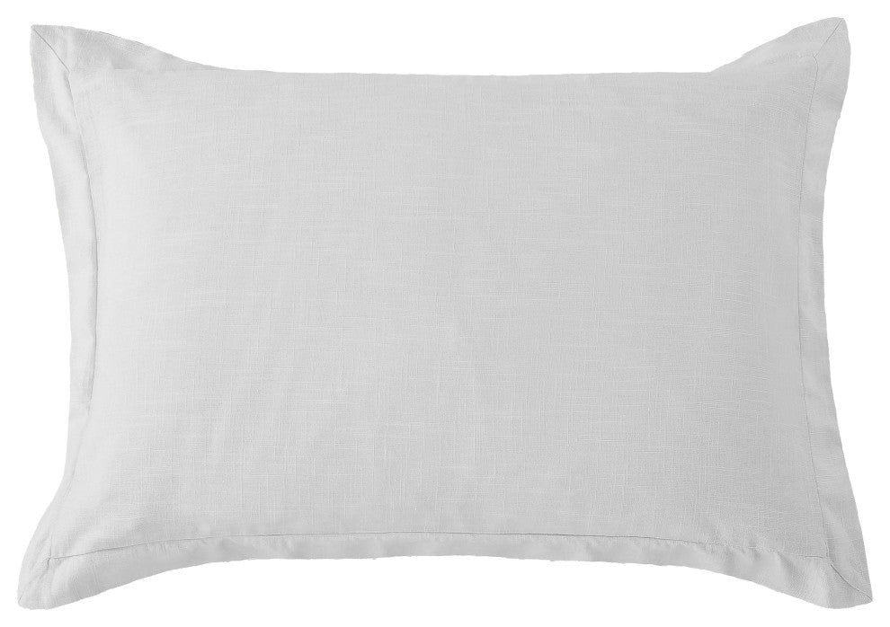 Hera Washed Linen Tailored Dutch Euro Pillow, 27"x39", Light Gray, 1 Piece