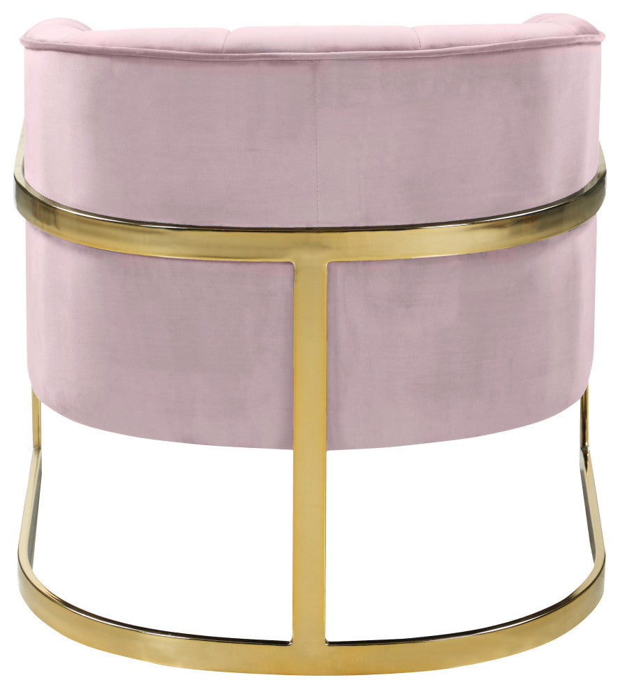 Carter Velvet Upholstered Accent Chair, Pink
