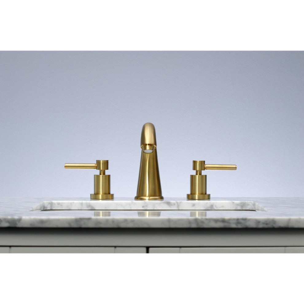 Kingston Brass Widespread Bathroom Faucet With Brass Pop-Up, Brushed Brass