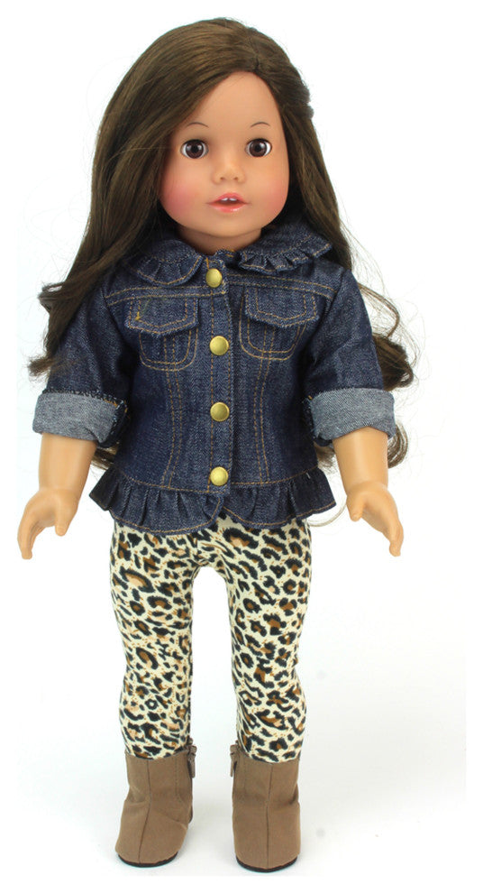18" Dolls Jean Jacket Leggings and Boots Set