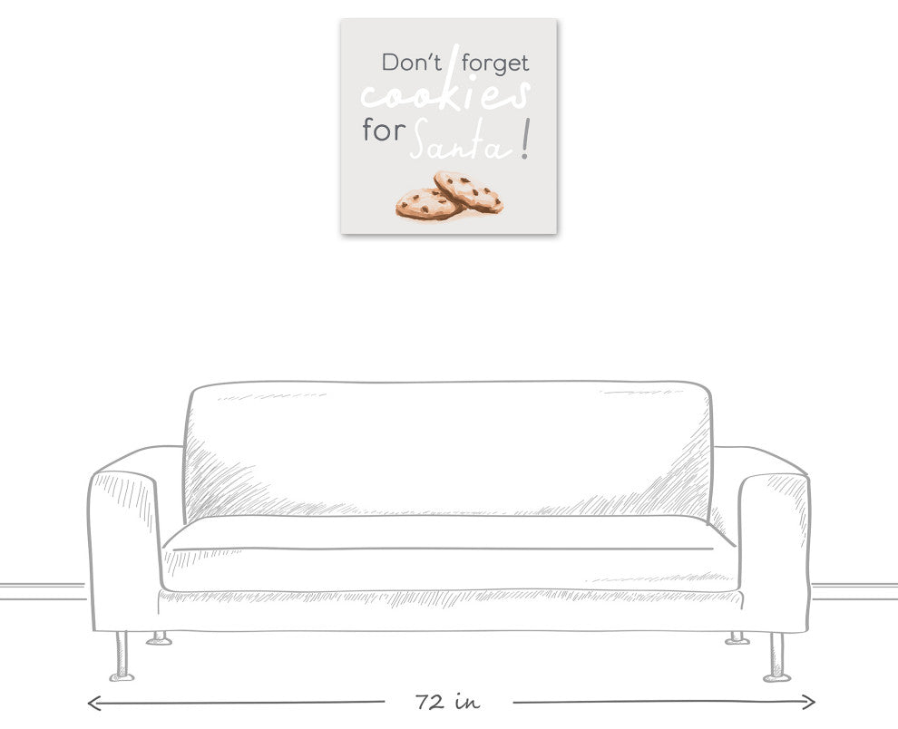 Christmas Cookies Santa 24x24 Canvas Wall Art