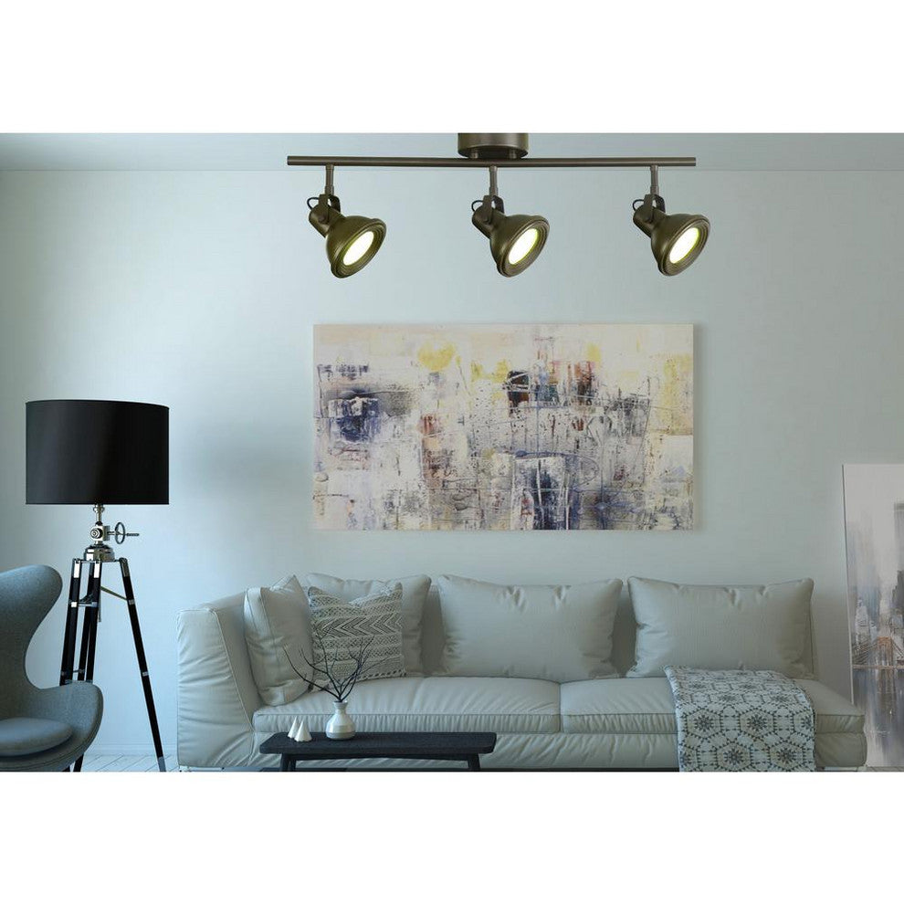 Antique Bronze 3-Light LED Restoration Directional Ceiling Or Wall Track Kit