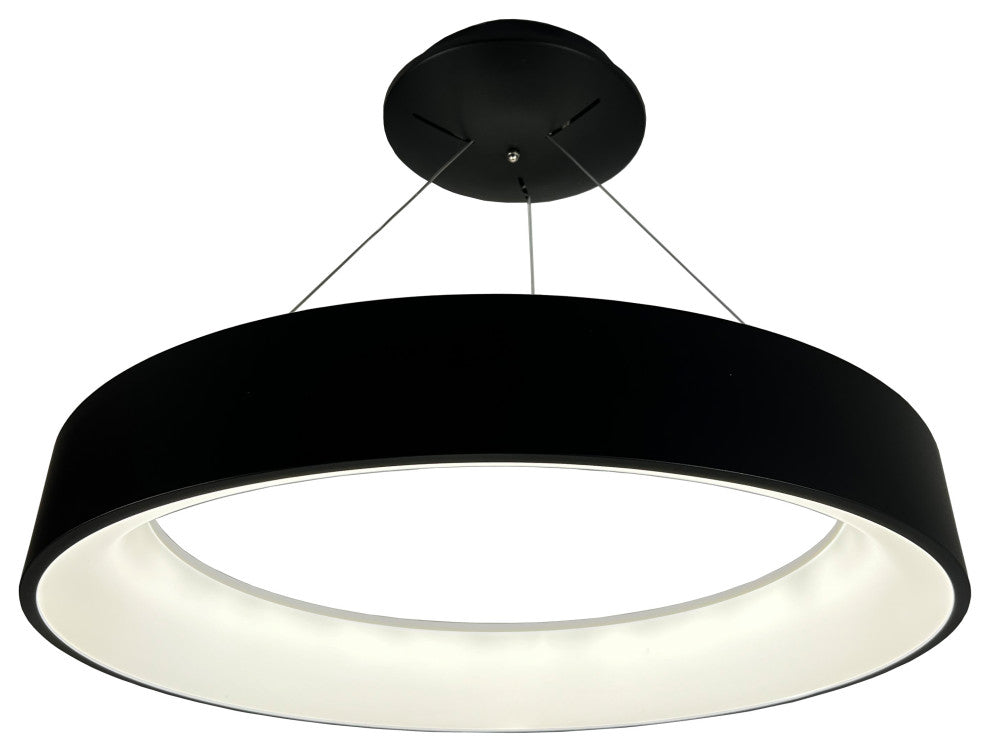 Alom 48-Watt Integrated LED Black 32" Circular Pendant