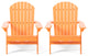GDF Studio Milan Outdoor Rustic Acacia Wood Folding Adirondack Chair, Set of 2, Tangerine