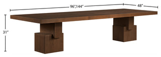 Anzio Oak Veneer Dining Table, Brown