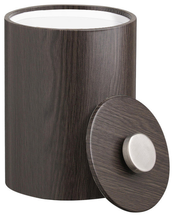 Woodcraft Ebony 2 qt. Tall Ice Bucket With Thin Vinyl Lid, No Handle