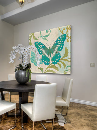 "Teal Butterfly" Painting Print on Wrapped Canvas