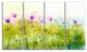 "Green Purple Abstract Cosmos of Flowers" Flower Wall Art, 4 Panels, 48"x28"