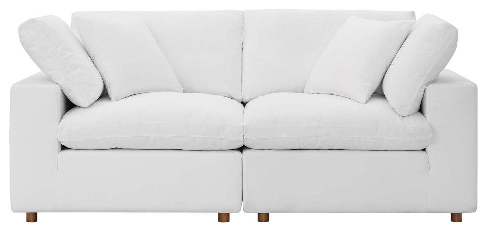 Modular Deep Sofa, White, Fabric, Modern, Lounge Cafe Hotel Lobby Hospitality