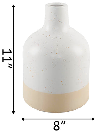 11" Two-Tone Speckle Ceramic, White