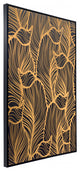 Black and Gold Modern Floral Wall Art
