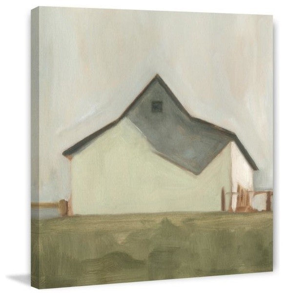 "Serene Barn V" Painting Print on Wrapped Canvas, 12"x12"