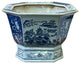 Chinese Blue White Oriental Scenery Porcelain Square Pot Planter Hws3171