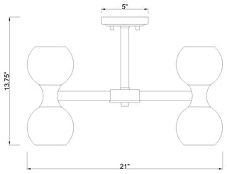 Z-LITE 10-Light Semi Flush, Modern Gold