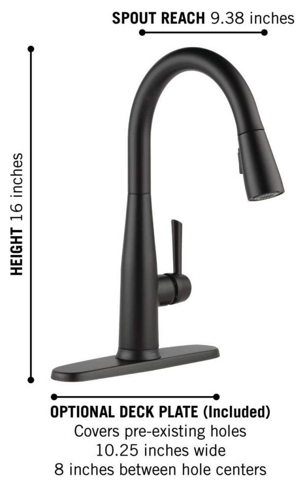 Matte Black Touch Kitchen Faucet with Pull-Down Sprayer and Touch2O Technology