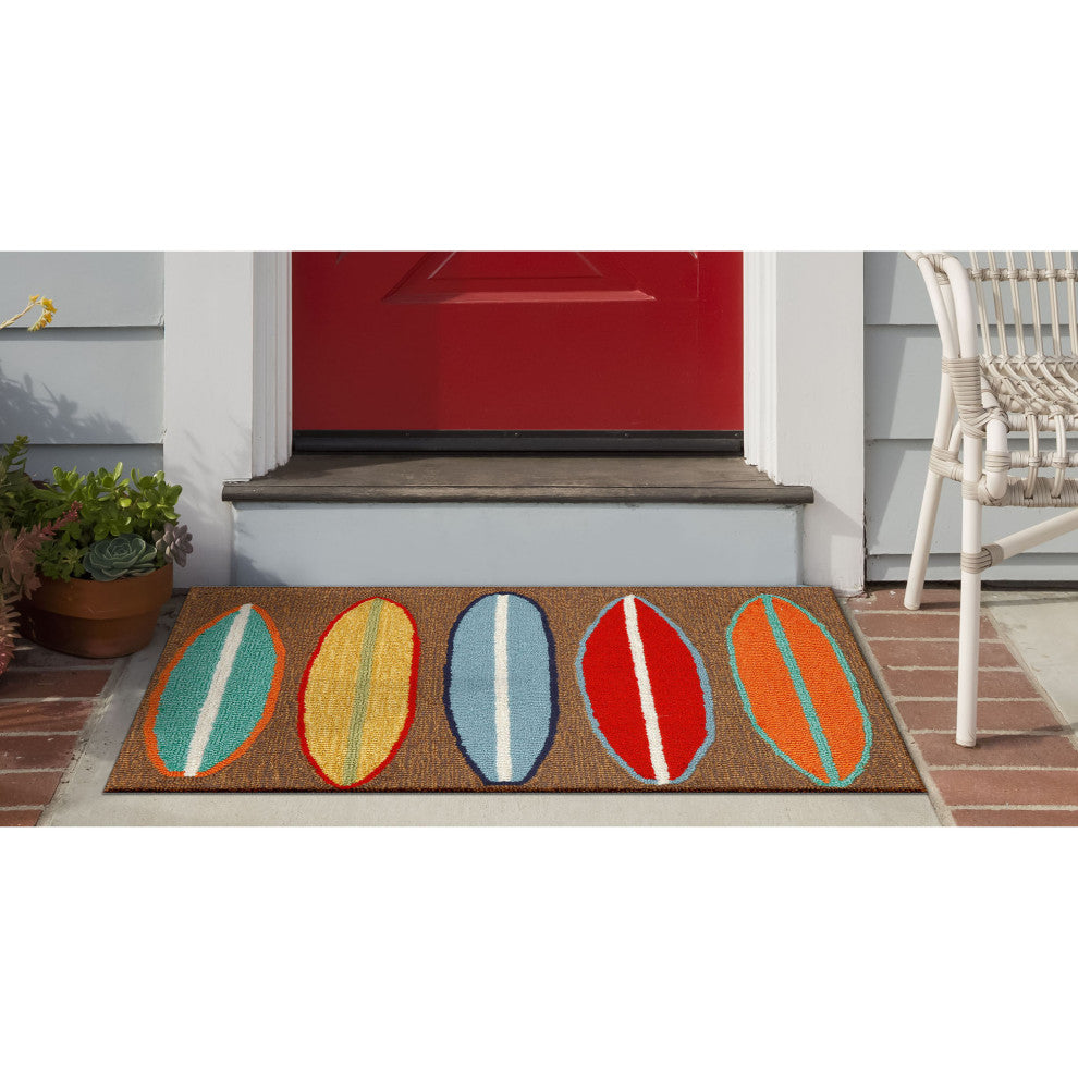 Frontporch Surfboards Indoor/Outdoor Rug Brown 2'x3'
