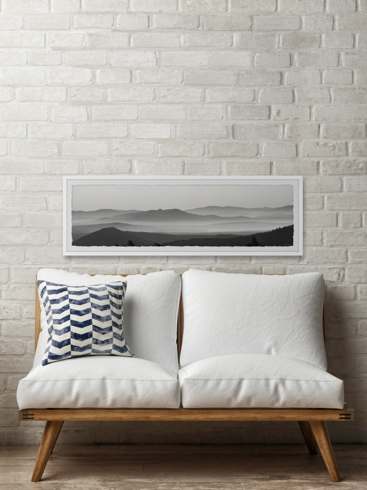 "Distant Hills" Framed Painting Print, 45x15