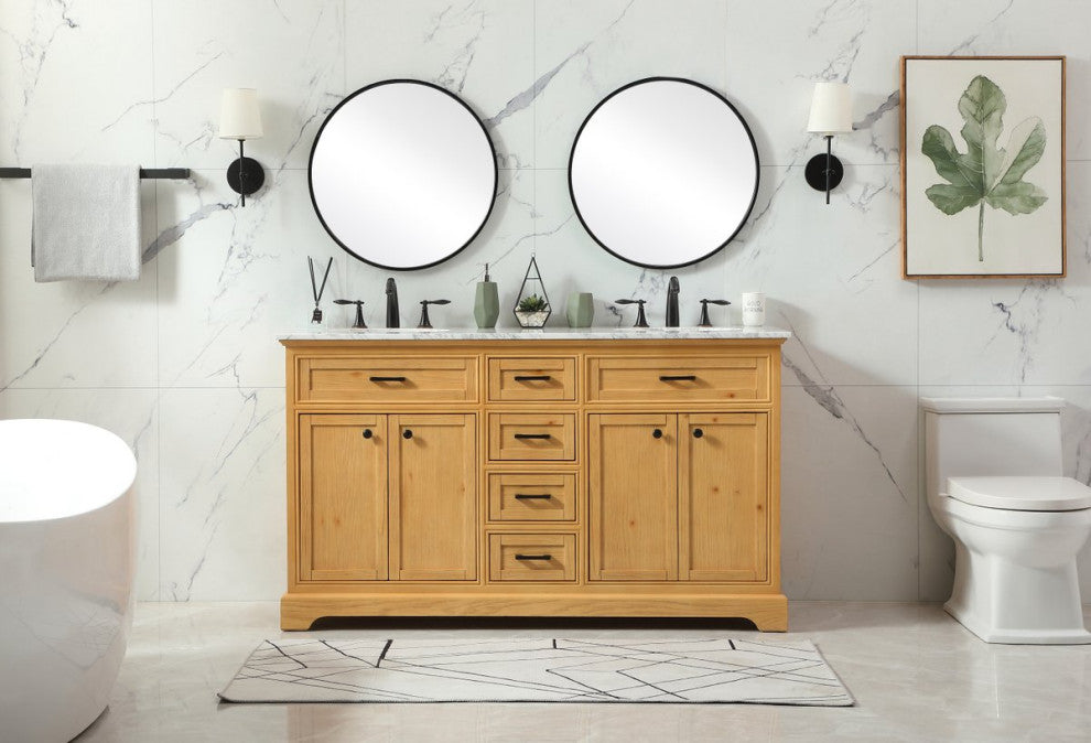 Home Living 21.5" Transitional Natural Wood-Light Bathroom Vanity