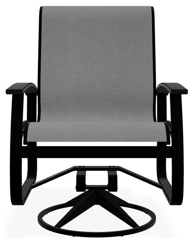 Belle Isle Sling Outdoor Swivel Rocker, Deacon/Black
