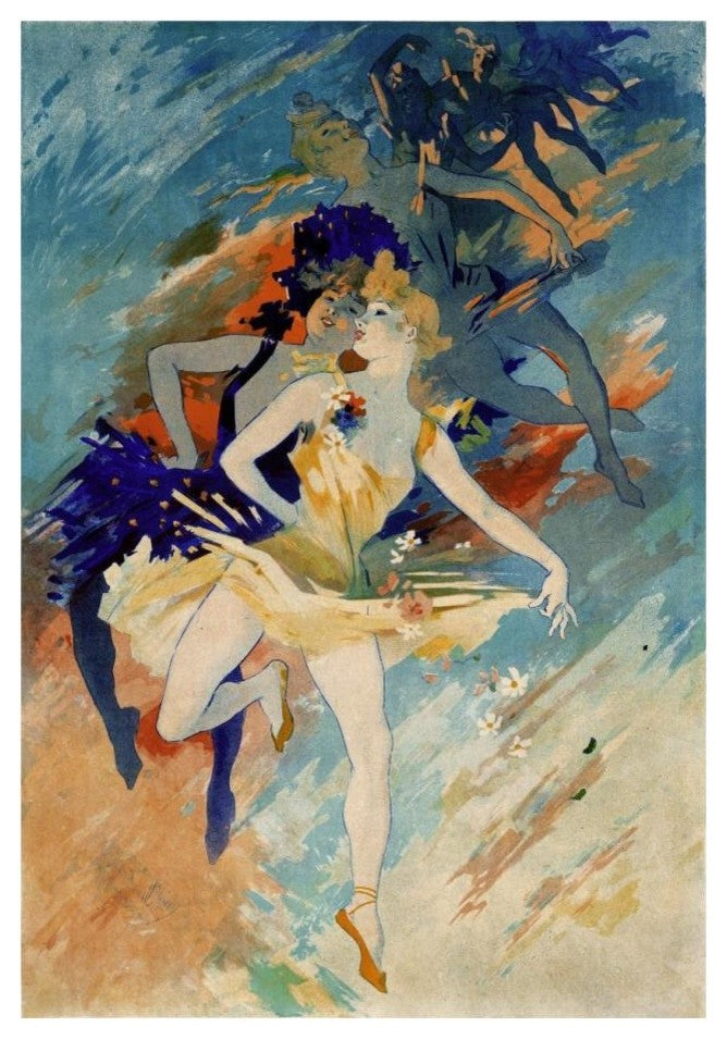 "Les Arts / La Danse" Digital Paper Print by Jules Cheret, 17"x24"