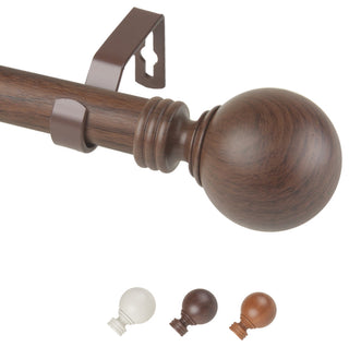Lyndon 1" Diameter Curtain Rod, Dark Walnut, 170-240"