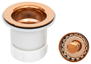 14" Round Hammered Copper Bar Sink, 2" Drain Opening, Polished Copper