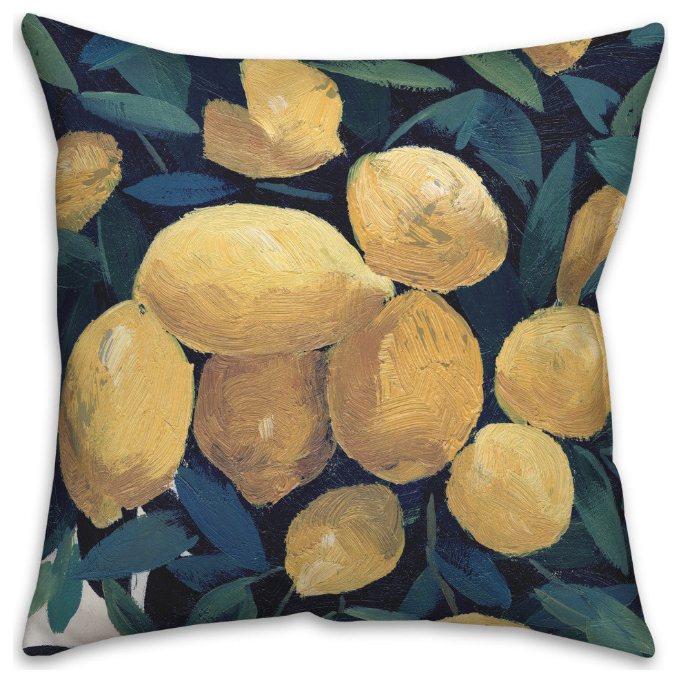 Lemon Tree Closeup 18x18 Spun Poly Pillow