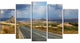 Road in East Kazakhstan Panorama, Landscape Canvas Art Print, 60"x32", 5 Panels