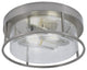 12" 2-Light Flush Mount Light, Brushed Nickel, Clear Bubble Glass