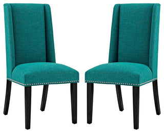 Teal Baron Dining Chair Fabric Set of 2