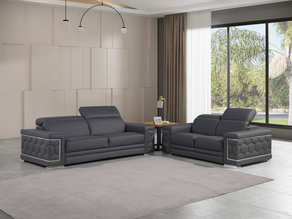 Oliver Genuine Leather, 2-Piece Set, Grey