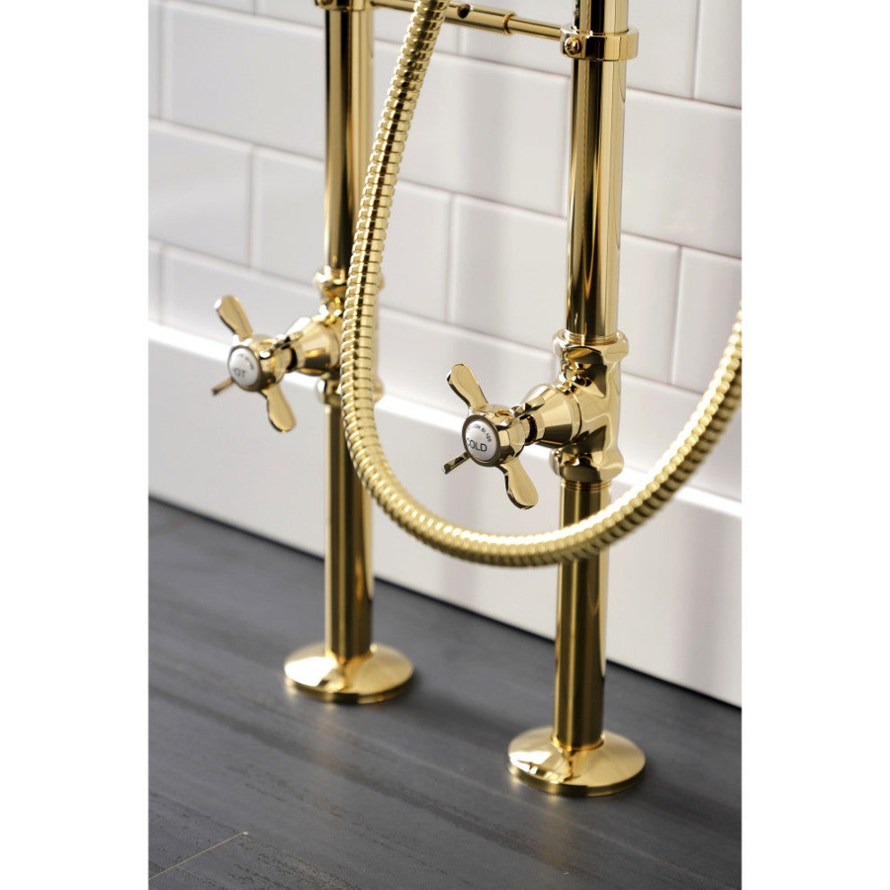 CCK246K2 Freestanding Tub Faucet Package With Supply Line, Polished Brass