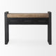 Carga Black Metal Frame w/ Medium Brown Solid Wood Top Console Table