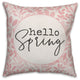 Hello Spring Floral 18x18 Throw Pillow Cover