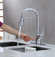 Runfine Hands Free Single-Handle Pull down Sprayer Kitchen Faucet, Chrome