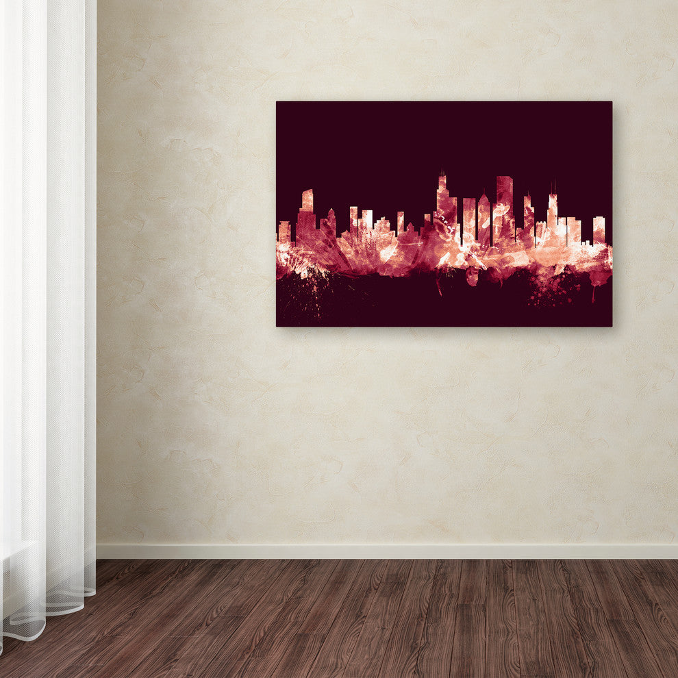 Michael Tompsett ''Chicago IL Skyline Maroon'' Canvas Art, 22x32
