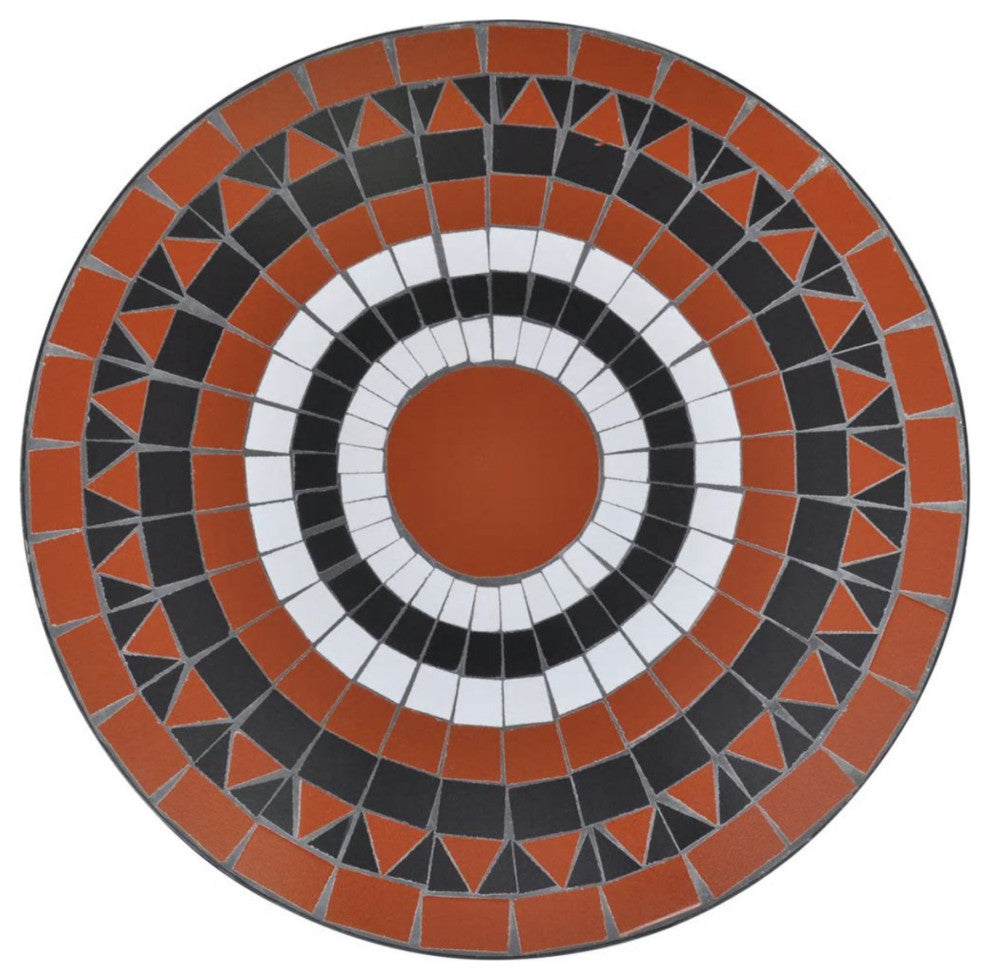 vidaXL 3-Piece Bistro Set Ceramic Tile Terracotta/White