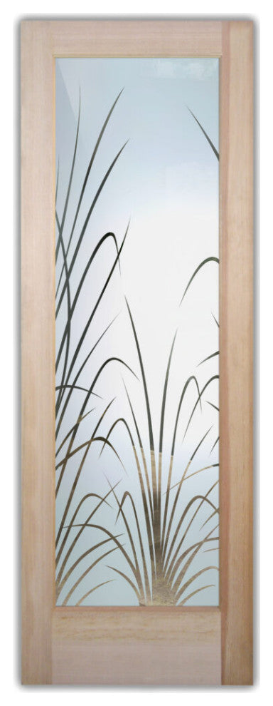 Interior Prehung Door or Interior Slab Door - Wispy Reeds - Primed - 28" x...
