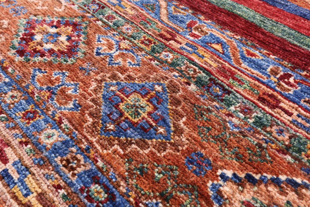 4' 2" X 6' 0" Super Kazak Khorjin Handmade Wool Rug Q10787