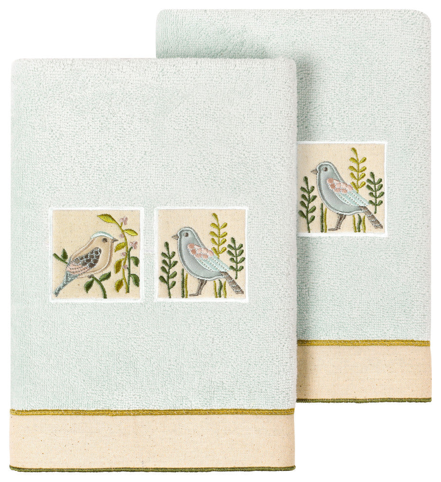 Linum Home Textiles 100% Turkish Cotton BELINDA 2PC Embellished Hand Towel Set