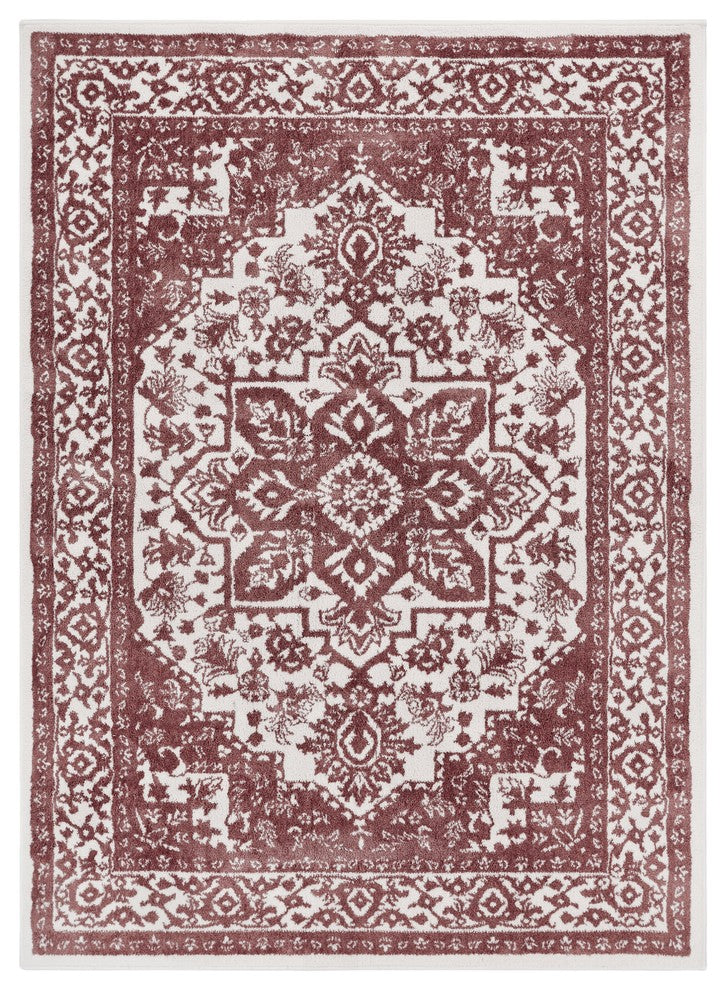 Well Woven Kasper Dazzling Traditional Medallion Rose Soft Area Rug