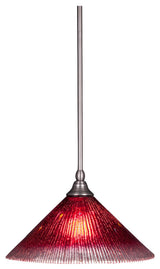 Stem 1-Light Pendant with Hang Straight Swivel, Brushed Nickel/Raspberry Crystal