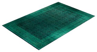 Overdyed, One-of-a-Kind Hand-Knotted Area Rug Green, 12'3"x18'0"