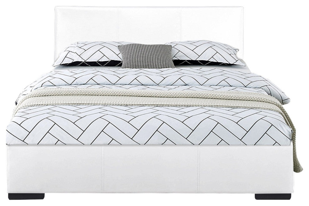 White Platform Queen Bed